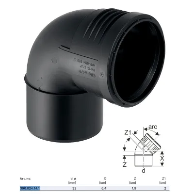 Curva innesto Geberit SILENT-PP a 87,5° ø32 mm 390.024.14.1