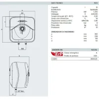 Ariston ANDRIS RS 10/3 Scaldacqua elettrico murale ad accumulo, da 10 litri, installazione sopralavello 3100329