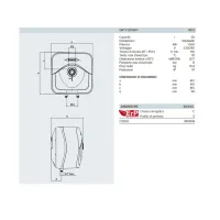 Ariston ANDRIS RS 30/3 Scaldacqua elettrico murale ad accumulo, installazione Sopralavello, 30 litri 3100339