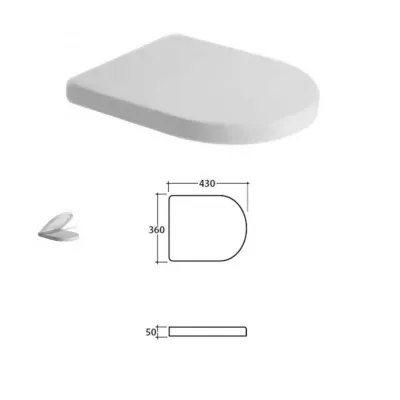 Globo Coprivaso Serie Concept per vaso open space soft close in termoindurente bianco SA020