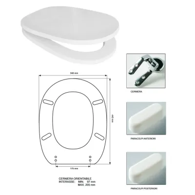 Sedile Colbam con cerniere cromo Ideal Standard Linda bianco 28141001.