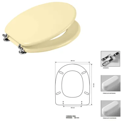 Sedile Colbam con cerniere cromo Ceramica Dolomite Alpina - Quadrarco, colore Champagne 14117902.