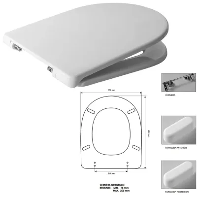 Sedile Colbam con cerniere cromo Ideal Standard Esedra bianco 28117901.