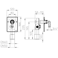 Sifone incasso DN40/50 per lavatrice HL400