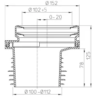 Manicotto di allacciamento DN110 per WC con attacco eccentrico regolabile HL200/1