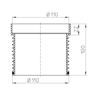 Prolunga per griglia rotonda 100mm/d 110mm. O-Ring HL340N