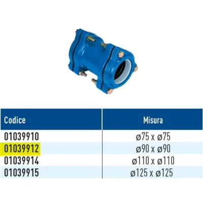 TOF/B giunto diritto per PE con anello in plastica ø90 x ø90 01039912