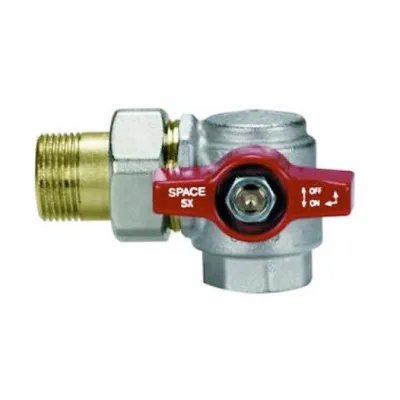 Valvola a sfera a squadra per collettore con presa frontale SPACE 3/4" – flusso verso SX 2073R405