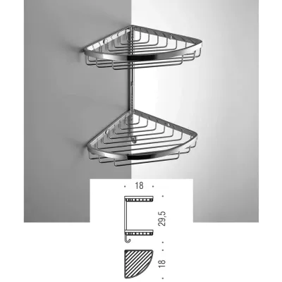 Colombo Design Angolare doppio con gancio, finitura cromo B96040CR