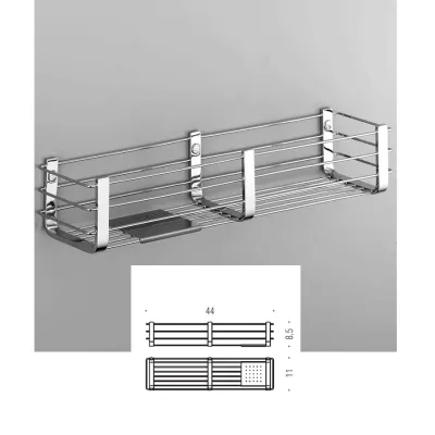 Colombo Design Porta oggetti da doccia e vasca con ripiano inox, finitura cromo B96330CR