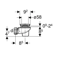 Sifone doccia ribassato diametro 60 mm 150.689.21.1