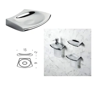 Colombo Design LAND porta sapone inamovibile, finitura cromo B28010CR