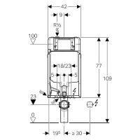 COMBIFIX modulo per WC sospeso 109 cm con cassetta di risciacquo da incasso Sigma 8 cm 110.790.00.1