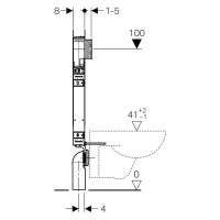 COMBIFIX modulo per WC sospeso 109 cm con cassetta di risciacquo da incasso Sigma 8 cm 110.790.00.1