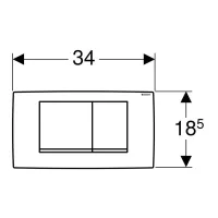 Geberit placca di comando twinline 30 per risciacquo a due quantità, colore bianco/cromo lucido 115.899.KJ.1