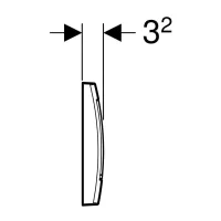 Geberit placca di comando twinline 30 per risciacquo a due quantità, colore bianco/cromo lucido 115.899.KJ.1