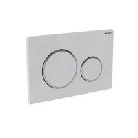 SIGMA20 placca di comando per risciacquo a due quantità, placca e tasti colore bianco, anelli design finitura cromo 115.882.KJ.1