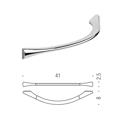 Colombo Design LAND porta salviette L.41 cm, finitura cromo B28090CR