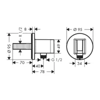 Hansgrohe FIXFIT uscita a muro S con supporto doccia, finitura cromo 26487000