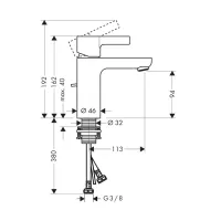 Hansgrohe METRIS S miscelatore monocomando lavabo 100, con scarico e saltarello, finitura cromo 31060000