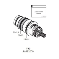 Hansgrohe elemento termostatico T30 per miscelatore termostatico 98282000