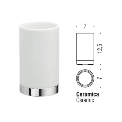 Colombo Design NORDIC bicchiere d'appoggio, finitura cromo/bianco opaco B52410CR-CBO