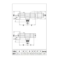 Valvole termostatizzabili e detentori High-Style per termoarredi. Misura ø1/2" x 23/1,5 per rame 400101