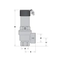 Valvola di sicurezza certificata e tarata a banco INAIL (Ex ISPESL). Misura ø1" x 1"1/4 STD 3,5bar 527635