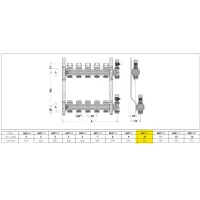 Gruppo collettori attacco G 1" (ISO 228-1) F - G 3/4" A (ISO 228-1) M 10 derivazioni 6626L5