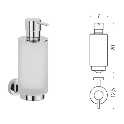 Colombo Design NORDIC dispenser sapone liquido a parete, finitura cromo B93230CR-VAN