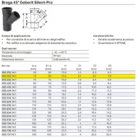 Braga 45° Geberit Silent-Pro ø75 x 50 mm 393.332.14.1