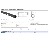 Geberit Silent-Pro tubo a 1 bicchiere ø50 mm L. 1000 mm 393.204.14.1