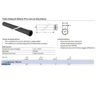 Geberit Silent-Pro tubo a 1 bicchiere ø50 mm L. 1500 mm 393.205.14.1