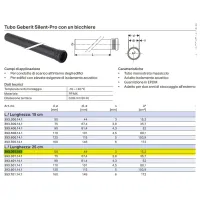 Geberit Silent-Pro tubo a 1 bicchiere ø50 mm L. 250 mm 393.201.14.1