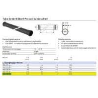 Geberit Silent-Pro tubo a 2 bicchieri ø125 mm L. 1000 mm 393.611.14.1