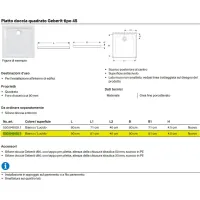 Geberit 45 piatto doccia quadrato 90x90 cm, colore bianco finitura lucido 550.049.00.1