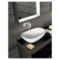 Geberit CITTERIO lavabo da appoggio L.56 cm, senza foro per rubinetteria, con troppopieno e piletta di scarico, colore bianco finitura KeraTect 500.543.01.1