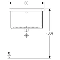Geberit PUBLICA ISEO lavatoio polivalente 60 cm con troppopieno, colore bianco finitura lucido 500.886.00.1