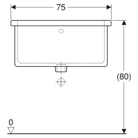 Geberit PUBLICA ISEO lavatoio polivalente 75 cm con troppopieno, colore bianco finitura lucido 500.909.00.1