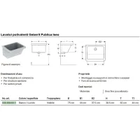 Geberit PUBLICA ISEO lavatoio polivalente 75 cm con troppopieno, colore bianco finitura lucido 500.909.00.1