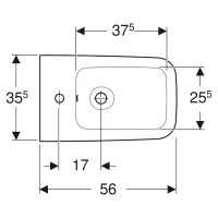 Geberit ICON SQUARE bidet a pavimento, con foro rubinetteria, troppopieno e fissaggi nascosti, colore bianco finitura lucido 231950000