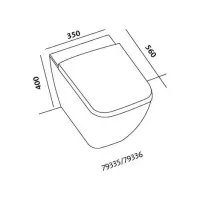 Pozzi Ginori Metrica vaso con scarico multi a parete o a pavimento Rimfree completo di sedile, bianco 79335000