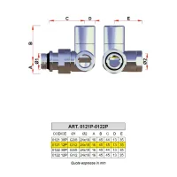 0121 - Detentore ad angolo sinistro - Misura 1/2" 0121 12P