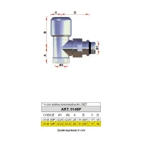 0148 - Valvola termostatizzabile a squadra, attacco tubo ferro - Misura 1/2" 0148 12P