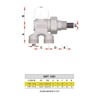 1451 - Valvola MONOFAR manuale per impianti monotubo - Misura 1/2" 1451 1212