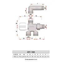 1585 - Valvola MONOTUBO GR manuale cromata - Misura 1/2" x 18 1585 12G18