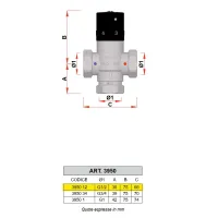 3950 - Miscelatore termostatico cromato - Misura 1/2" 3950 12