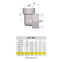 4050 - Raccordo terminale a squadra - Misura 1"1/4 x 3/8" 4050 11438