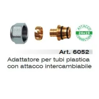 6052 - Kit per tubi di materiale plastico, con calotta cromata - ø esterno per spessore 15x2 6052 4663