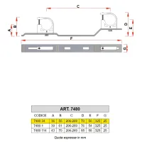 7480 - Staffa in metallo completa di supporti - Misura 3/4" 7480 34